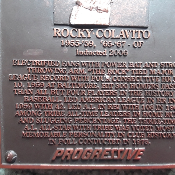 Cleveland Indians Rocky Colavito Hall of Fame Mini Placque - Picture 3 of 6